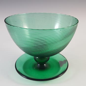 LABELLED Gullaskruf Green Glass 'Snoddas' Bowl by Lennart Andersson