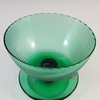 LABELLED Gullaskruf Green Glass 'Snoddas' Bowl by Lennart Andersson