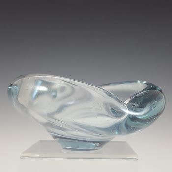 Holmegaard #17199 Per Lutken 'Akva' Blue Glass Bowl - Signed