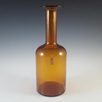 Holmegaard Otto Brauer Amber Glass 10" Gulvvase - Labelled