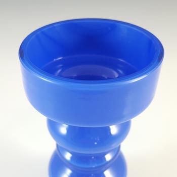 Hirschberg German Blue Hooped Vintage Cased Glass Vase