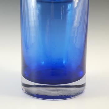 Scandinavian Style Blue Cased Hooped Glass Romanian or Japanese Vase