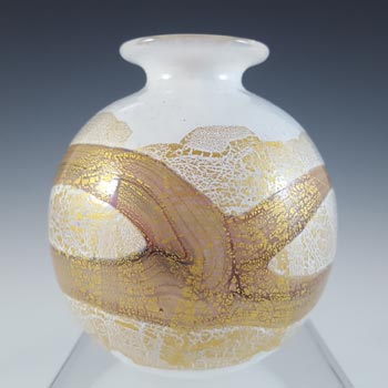 Isle of Wight Studio / Harris Golden Peacock Glass Globe Vase