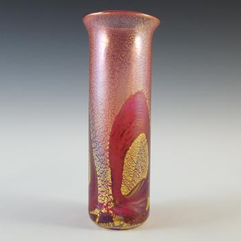 Isle of Wight Studio / Harris Golden Peacock Pink Glass Vase