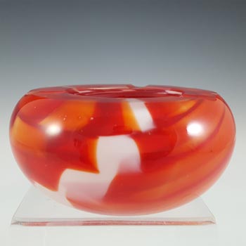 Vintage Red & White Speckled Glass Bowl / Ashtray