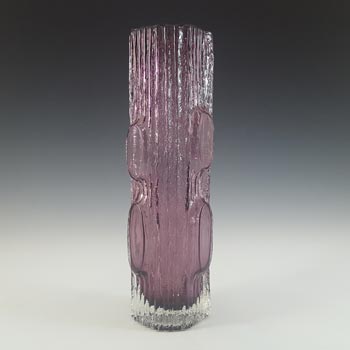 Japanese "My Lady" Bark Textured Purple Cased Glass Vase