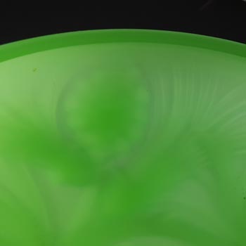 Jobling #5000 Art Deco Uranium Jade Green Glass Fircone Bowl
