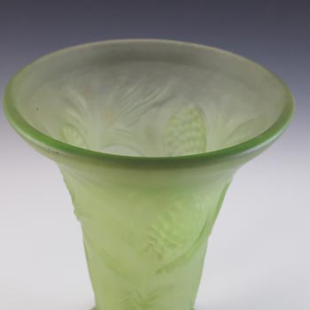 Jobling #5000 Art Deco Uranium Green Glass Fircone Vase