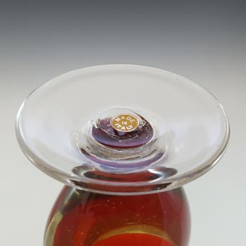 Murano Red & Uranium Yellow Sommerso Glass Jug Vase