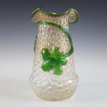 Kralik Art Nouveau Iridescent Glass \'Martelé\' Flower Vase