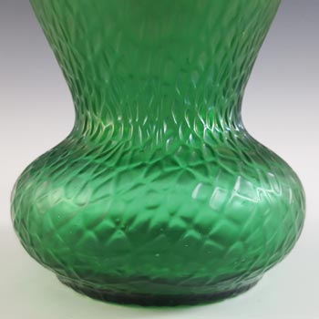 Kralik Art Nouveau Iridescent Green Glass 'Martelé' Vase