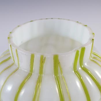 Kralik Art Nouveau Iridescent White & Green Veined Glass Posy Vase