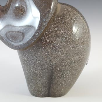 MARKED Langham Grey Glass Vintage Elephant Sculpture
