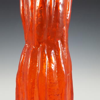 Lindshammar Swedish Orange Bark Textured Glass Vase