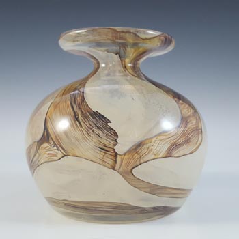SIGNED Mdina Brown & Sandy 'Earthtones' Maltese Glass Vase