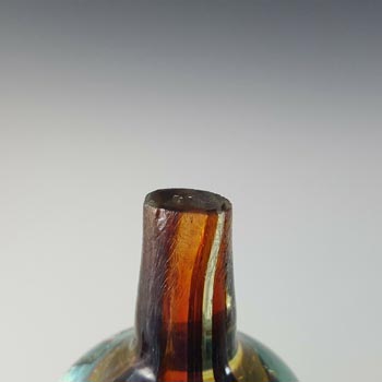 SIGNED Mdina 'Tortoiseshell' Brown Glass Decorative Bottle