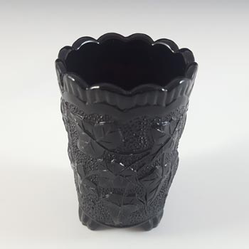 Victorian Black Milk Glass Vitro-Porcelain Vintage Spill Vase