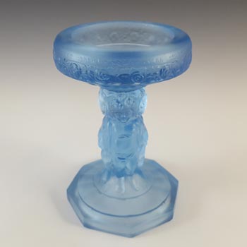 Müller & Co 'Cherubs' Art Deco Blue Glass Centrepiece Stand