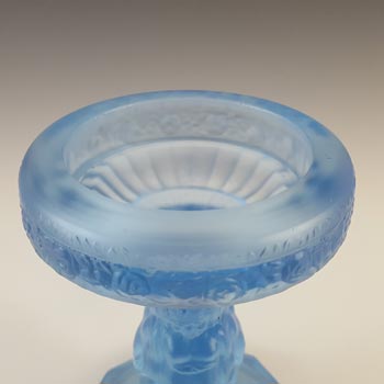Müller & Co 'Cherubs' Art Deco Blue Glass Centrepiece Stand