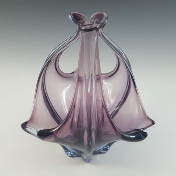 Cristallo Venezia CCC Murano Purple & Blue Sommerso Glass Bowl
