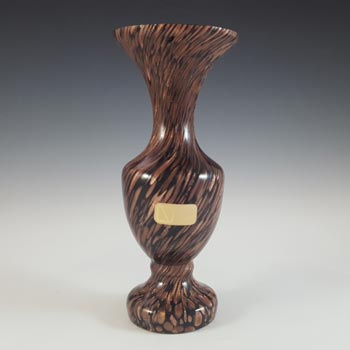 LABELLED V Nason & C Murano Black Glass Aventurine Vase