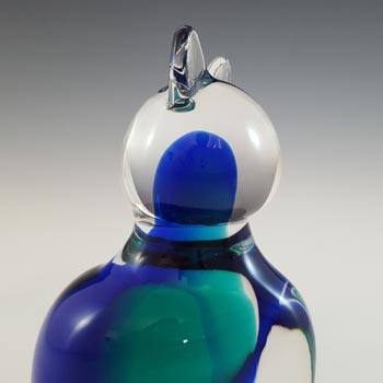 SIGNED V. Nason & Co Murano Blue & Green Glass Cat Sculpture