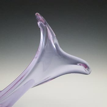Viartec Murano Style Neodymium Lilac / Blue Spanish Glass Horn Sculpture