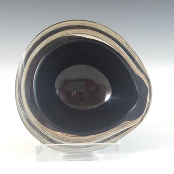(image for) SIGNED Nuutajarvi Notsjo Black Glass Bowl by Kaj Franck