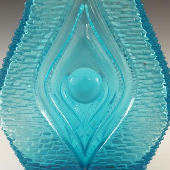 Oberglas Vintage Austrian Blue Glass Textured 'Eye' Vase
