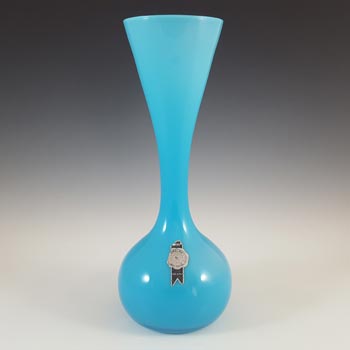 LABELLED Empoli Vintage Italian Blue Retro Glass Vase