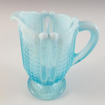Davidson Blue Pearline Opalescent Glass 'Richelieu' Jug / Creamer