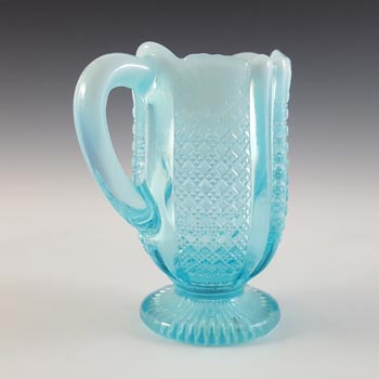Davidson Blue Pearline Opalescent Glass 'Richelieu' Jug / Creamer
