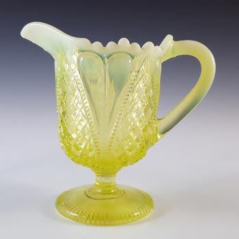 Davidson Primrose Pearline Vaseline Glass \'William & Mary\' Creamer