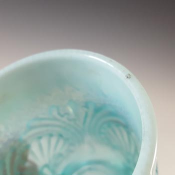 Davidson Blue Pearline Glass Victorian 1890's Spill Vase