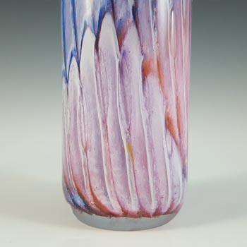 SIGNED & LABELLED Phoenician Vintage Pink & Blue Glass Vase