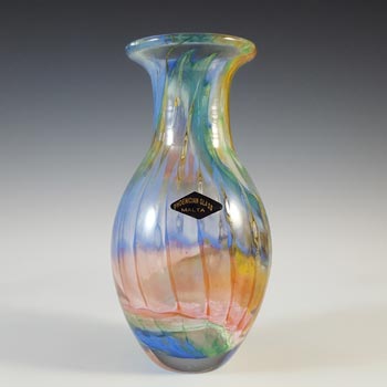 SIGNED & LABELLED Phoenician Streaky Multicoloured Glass Vase
