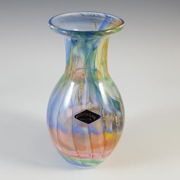 SIGNED & LABELLED Phoenician Streaky Multicoloured Glass Vase