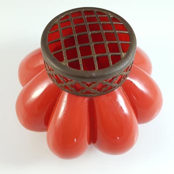 Czech / Bohemian Vintage Art Deco Red Glass Posy Vase