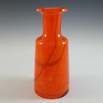 Prachen Czech Red & Black Glass 'Flora' Vase by F Koudelka