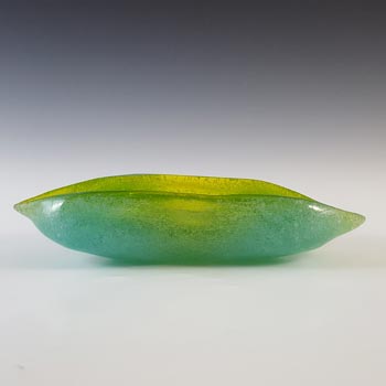 Murano / Venetian Bubbly Bollicine Green Glass Vintage Bowl
