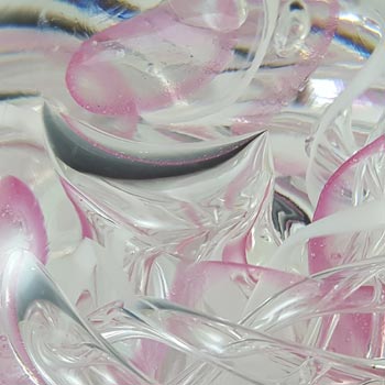 MARKED Langham Pink, White & Clear British Glass Paperweight