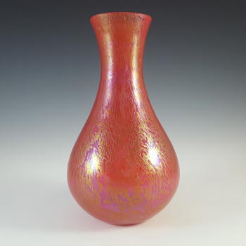 Marked Royal Brierley Large Iridescent Pink Glass \'Studio\' Vase