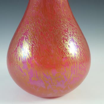 Marked Royal Brierley Large Iridescent Pink Glass 'Studio' Vase