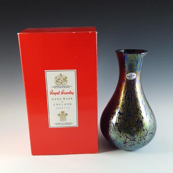 LARGE Royal Brierley Iridescent Black Glass 'Studio' Vase