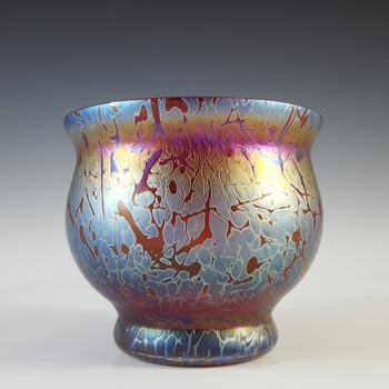 LABELLED Royal Brierley Iridescent Pink Glass 'Studio' Vase