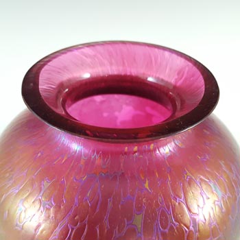MARKED Royal Brierley Iridescent Pink Glass 'Studio' Vase