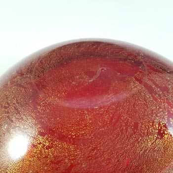 Murano Venetian Red Glass & Gold Leaf Vintage Bowl / Ashtray