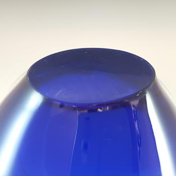 LABELLED Ryd Glasbruk Swedish / Scandinavian Blue Glass Bowl
