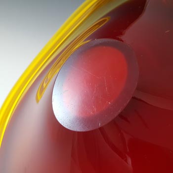 Viartec Murano Style Selenium Red & Orange Spanish Glass Heart Bowl