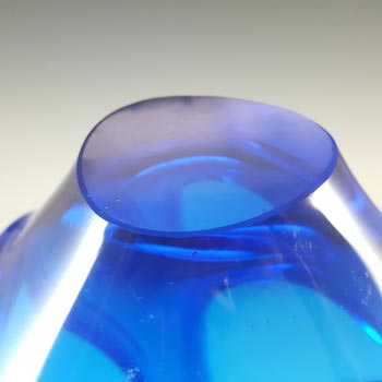 Viartec Murano Style Blue Spanish Glass Vintage Sculpture Bowl